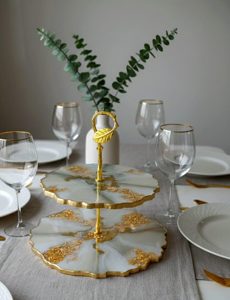 Porta Petit Four | Linha Fleur Gold