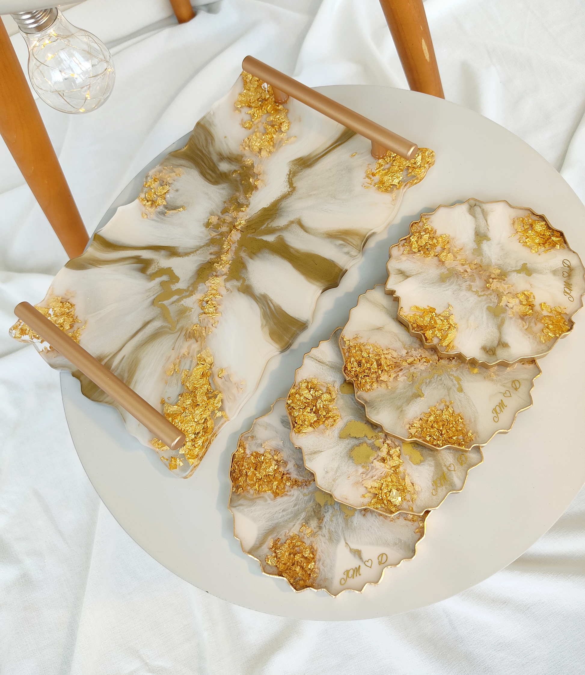 Porta Copos | Linha Fleur Gold