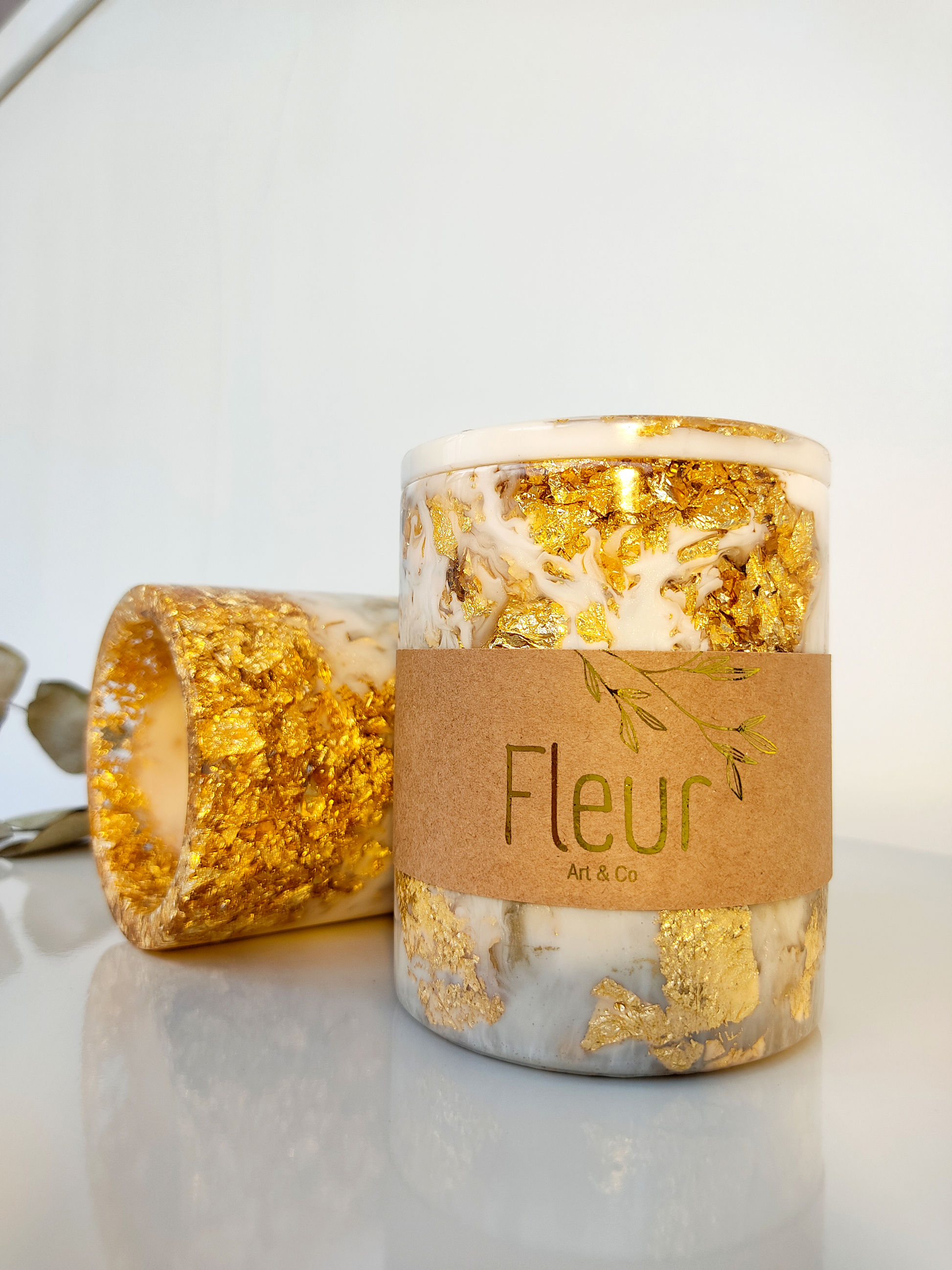 Kit de Potes - Algodão e Cotonete | Linha Fleur Gold