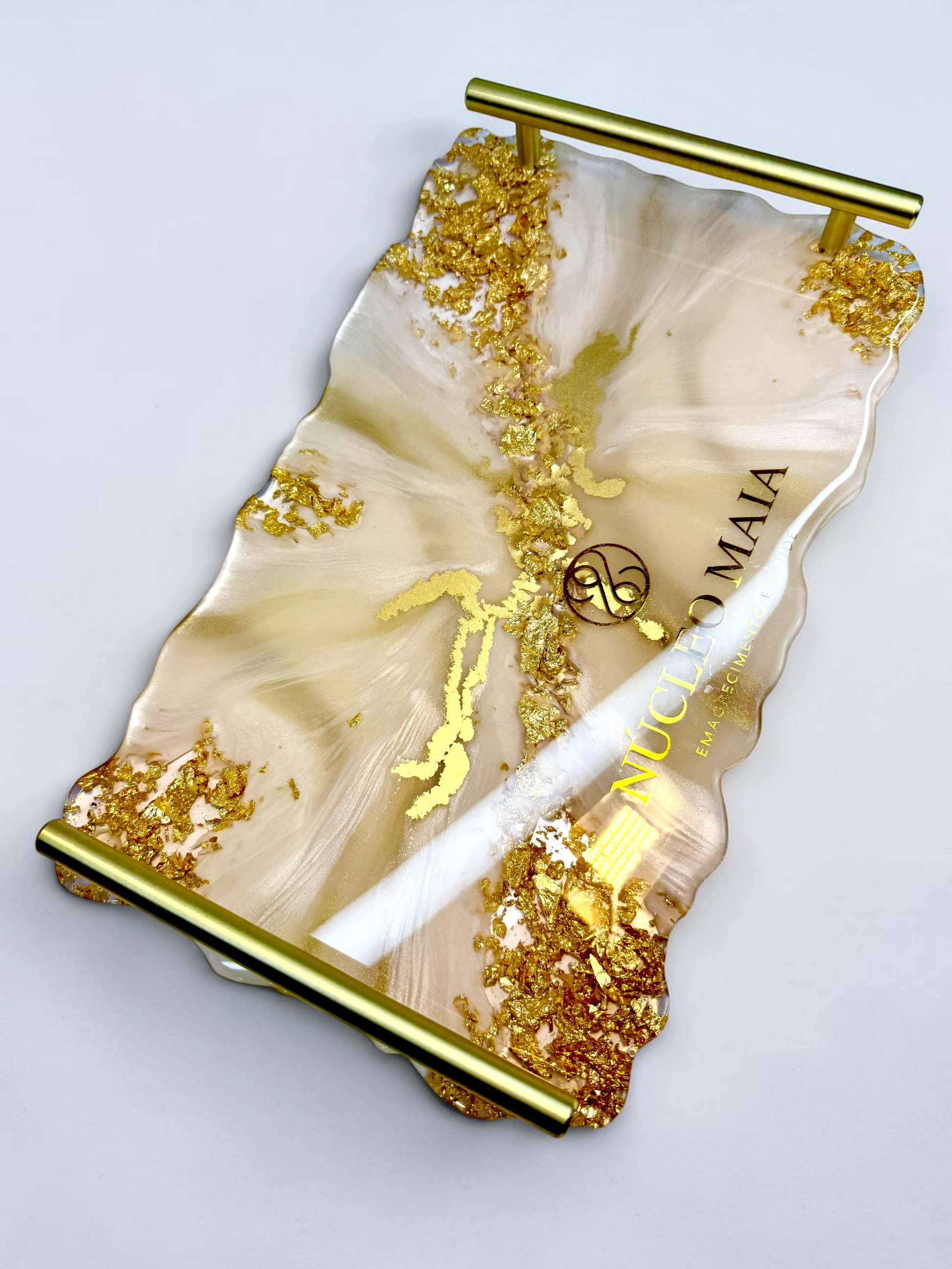 Bandeja Retangular Grande | Linha Fleur Gold