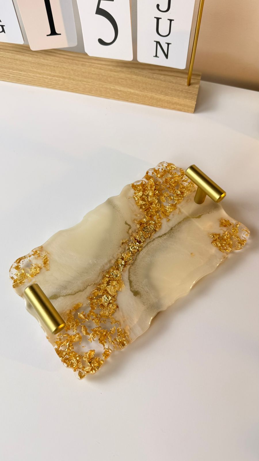 Bandeja Retangular P | Linha Fleur Gold