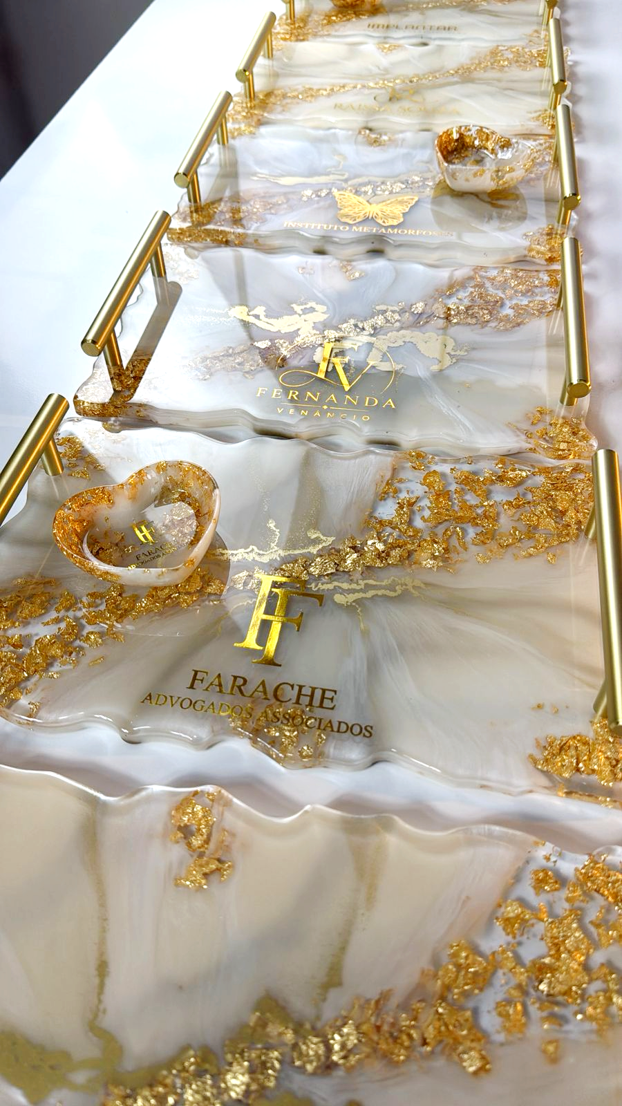 Bandeja Retangular M | Linha Fleur Gold