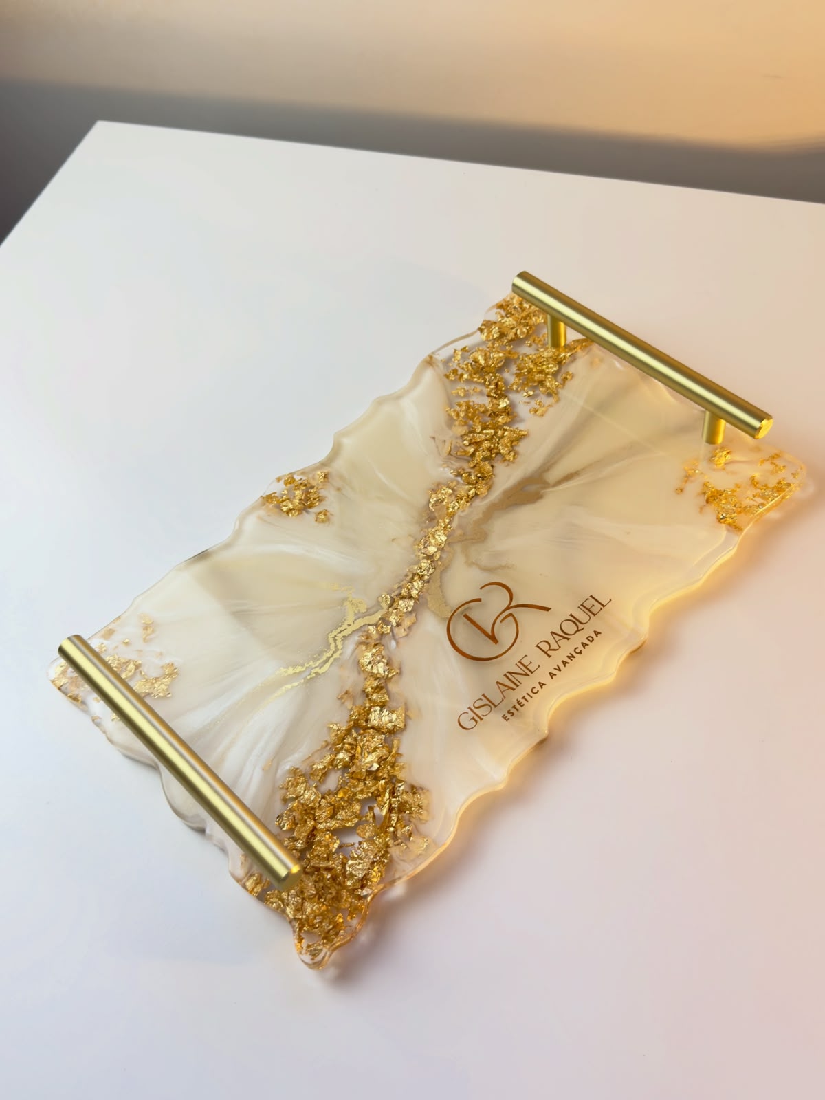 Bandeja Retangular M | Linha Fleur Gold