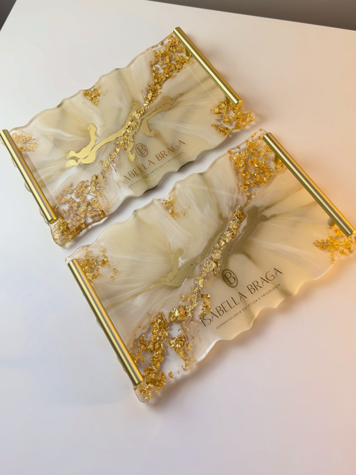 Bandeja Retangular M | Linha Fleur Gold