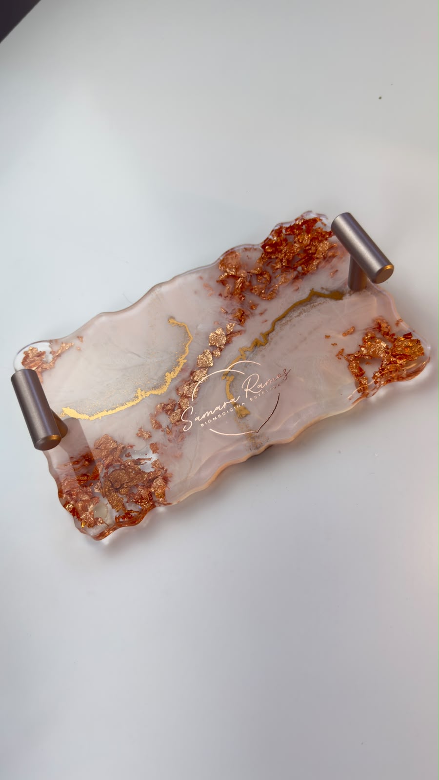 Bandeja Retangular P | Linha Fleur Gold