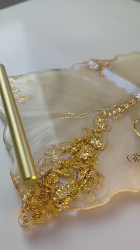 Bandeja Retangular M | Linha Fleur Gold