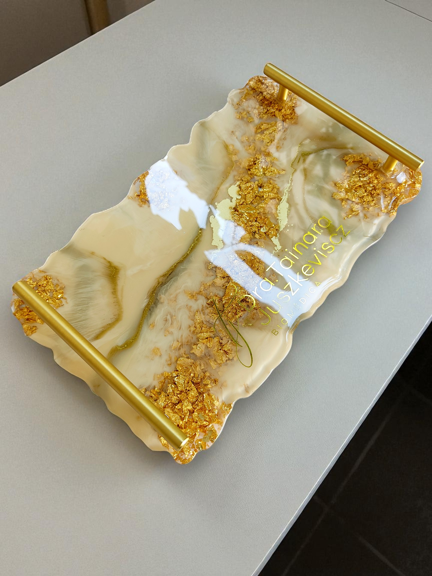 Bandeja Retangular G | Linha Fleur Gold