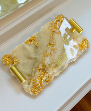 Bandeja Retangular P | Linha Fleur Gold